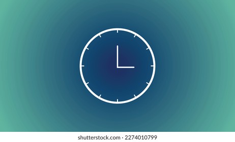 Vector illustration colorful round clock beautiful design isolated on cyan color eps background.