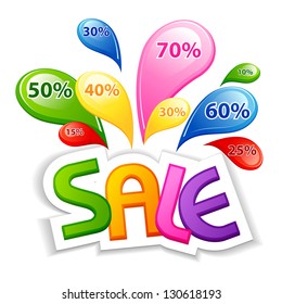 vector illustration of colorful sale with splash of offer