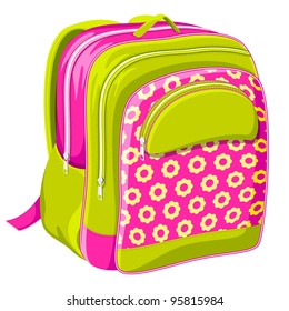 vector illustration of colorful school bag on white background