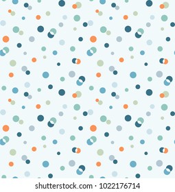 Vector illustration of colorful seamless dot pattern with soft color background. Abstract design wallpaper.
