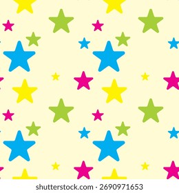Ilustración vectorial del patrón inconsútil colorido del diseño de las estrellas