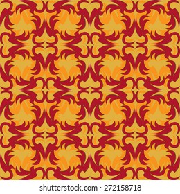 Vector illustration of colorful seamless texture with decorative ornaments.