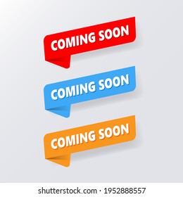 Vector illustration colorful vector set banners coming soon banner set.