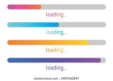 Vector illustration Colorful set of loading strips. Collection of modern web elements