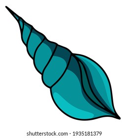 Ilustración vectorial símbolo de moluscos coloridos aislados en fondo blanco. Brillante caricatura sieashell mariscos icono marino.