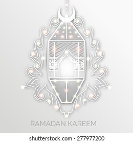 Vector illustration of a colorful shiny lamp for Ramadan Kareem.