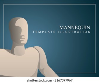 Ilustración vectorial de un colorido y simple maniquí de caricatura sobre un fondo aislado. Diseño moderno de plantillas con texto y objeto en segundo plano.