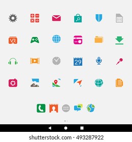 Vector Illustration of Colorful Smartphone Apps and User Interface Icons