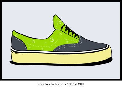 Vector illustration of colorful sneakers