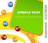vector illustration of colorful snooker ball with stick