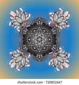 Vector illustration. Colorful snowflake Vector illustration. Flat design. Vector winter snowflakes on colorful background. Icons, labels. Snowflake icon, isolated.