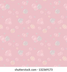 vector illustration of colorful soap bubbles floating on pink background
