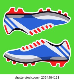 Vector Illustration of colorful soccer shoes. 