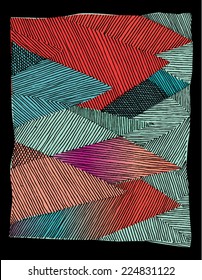 Vector illustration of colorful spectrum hand drawn background / pattern.