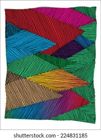 Vector illustration of colorful spectrum hand drawn background / pattern.