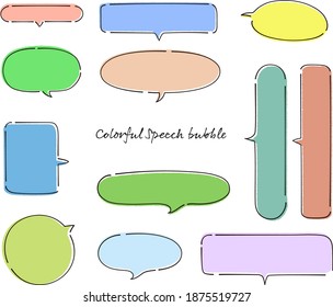 vector illustration of colorful speech bubble set