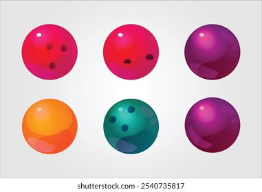 vector illustration of colorful spheres arranged in a bowl, creating a playful and vibrant design, perfect for creative projects, decor-themed visuals, and modern art graphics.