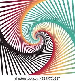 vector illustration of a colorful spiral background. vintage