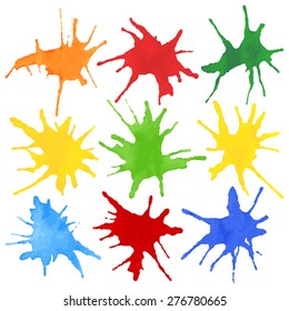 vector illustration of colorful splashes of paint