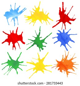 vector illustration of colorful splashes of paint