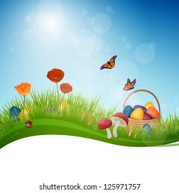 Vector Illustration of a Colorful Spring Background