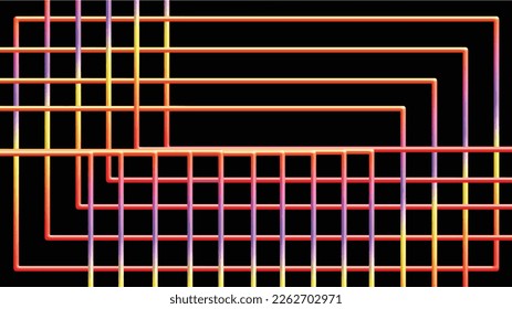 A vector illustration colorful square of lines isolated on black background. Use for web, banner, templet