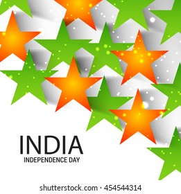 Vector illustration of a colorful Star background for Indian Independence Day.