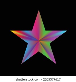 Vector Illustration . Colorful star
 .Liquid gradient Logo . Design element . Abstract Geometric shape .
