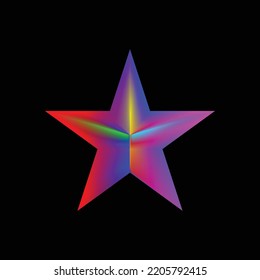 Vector Illustration . Colorful star
 .Liquid gradient Logo . Design element . Abstract Geometric shape .
