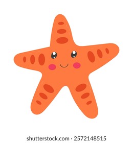 Vector illustration of colorful starfish isolated on white background.