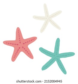 Vector Illustration of colorful starfishes