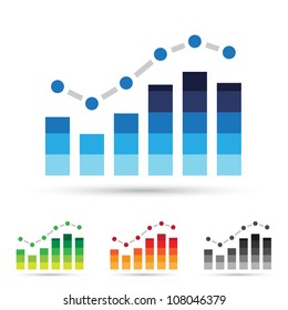 Vector illustration of colorful stats icons