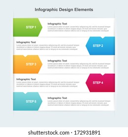 Vector illustration of colorful steps arrow infographic elements.