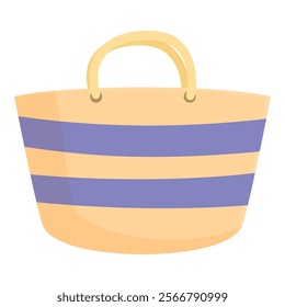 Vector illustration of a colorful striped tote bag, perfect for summer and casual use