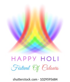 Vector illustration of colorful stripes symbolizing Indian holiday holi and beautiful festive inscription Happy Holi