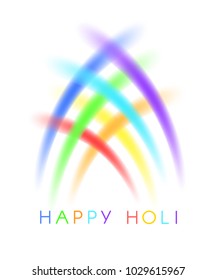 Vector illustration of colorful stripes symbolizing Indian holiday holi and beautiful festive inscription Happy Holi