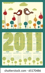 Vector Illustration of colorful style design Calendar for 2011