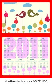 Vector Illustration of colorful style design Calendar for 2011