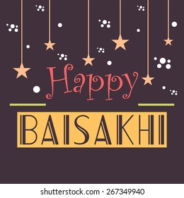 Vector illustration of colorful stylish text for Happy Baisakhi.