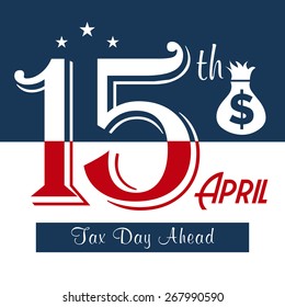 Vector illustration of a colorful stylish text for Happy Tax Day.