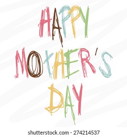 Vector illustration of a colorful stylish text for Happy Mother's Day.