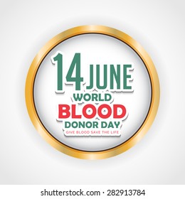 Vector illustration of colorful stylish text for World Blood Donor Day.