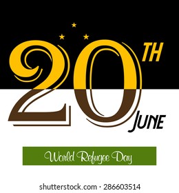 Vector illustration of a colorful stylish text for World refugee Day.