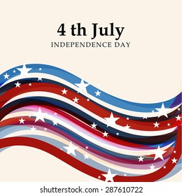 Vector illustration of a colorful stylish text for USA Independence Day.