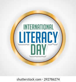 Vector illustration of a colorful stylish text for International Literacy Day.