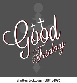 Vector illustration of colorful stylish text for Good Friday with background.