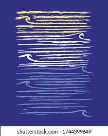 Vector Illustration von bunten und stilisierten Wellen.