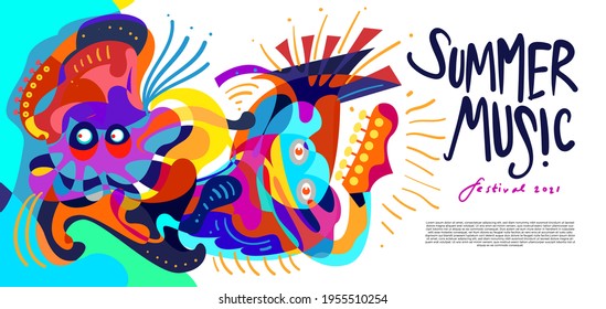 Vector illustration colorful summer music festival banner