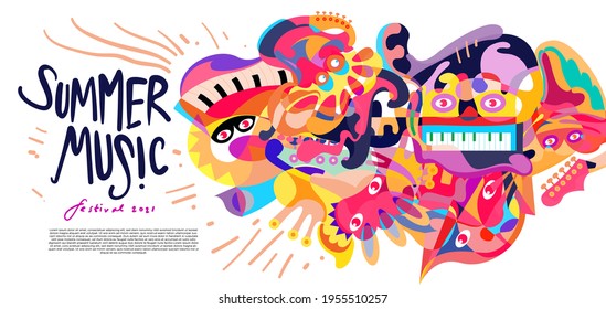 Vector illustration colorful summer music festival banner