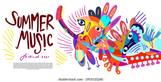Vector illustration colorful summer music festival banner